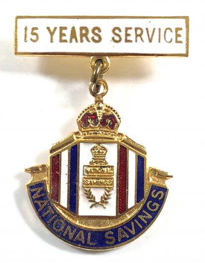 National Savings 15 years service award badge