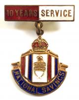 National Savings 10 years service award badge