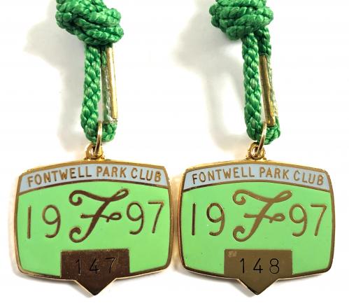 1997 Fontwell Park Club horse racing badges consecutive numbers