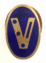 WW2 Churchills V For Victory morse code home front lapel badge