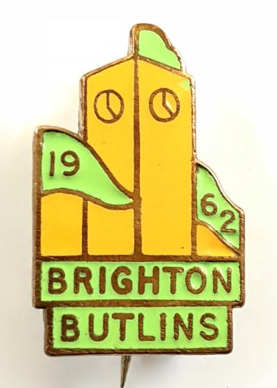 Butlins 1962 Brighton holiday camp clock tower badge