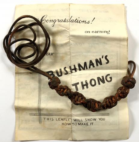 Senior Boy Scouts leather bushman's thong and leaflet