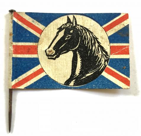 WW1 RSPCA Union Jack Day 'For Sick and Wounded Horses flag day fund badge