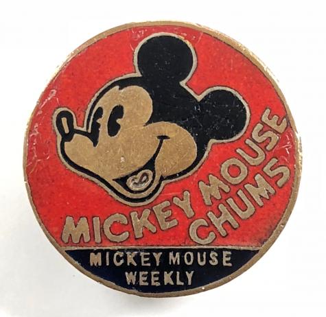 Mickey Mouse Chums weekly comic membership club badge