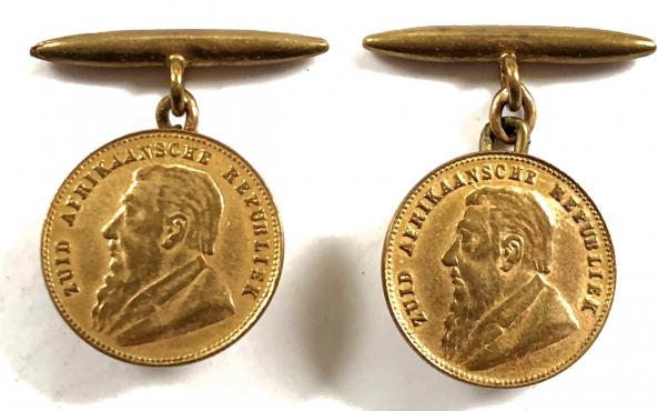 Boer War President Kruger coin novelty cufflinks