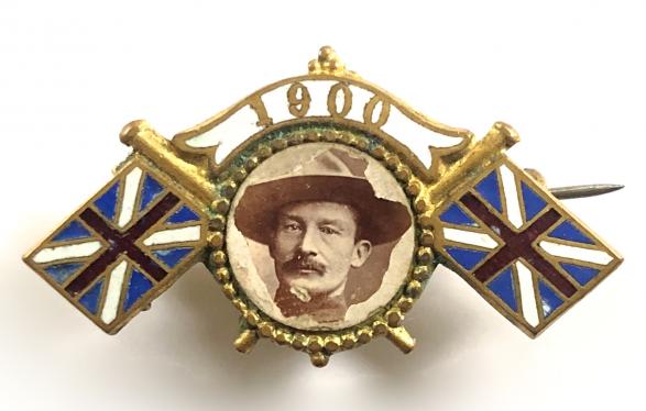 Boer War 1900 Baden Powell Relief of Mafeking Union Flag patriotic badge