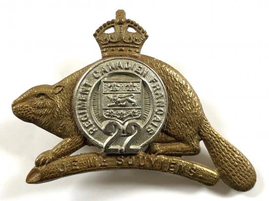 Canadian Royal 22nd Regiment cap badge circa WW2 era