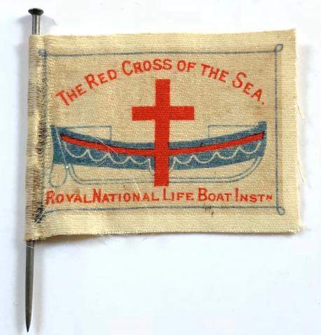 Vintage Royal National Lifeboat Institute RNLI Flag Gilt & Enamel Brooch Badge