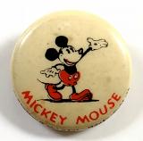 Mickey Mouse cartoon character tin button badge circa 1930's