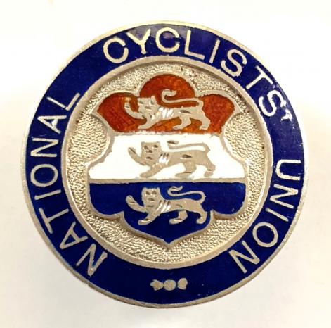 National Cyclists Union 1898 silver hallmarked lapel badge