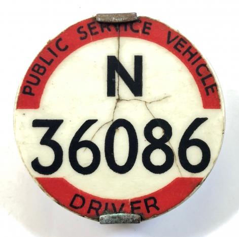 PSV Bus Driver Metropolitan Area Public Service Vehicle licensing badge