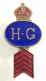 Home Guard home front invasion defence HG red chevron service badge