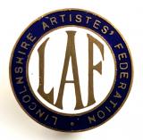 Lincolnshire Artistes' Federation LAF union badge