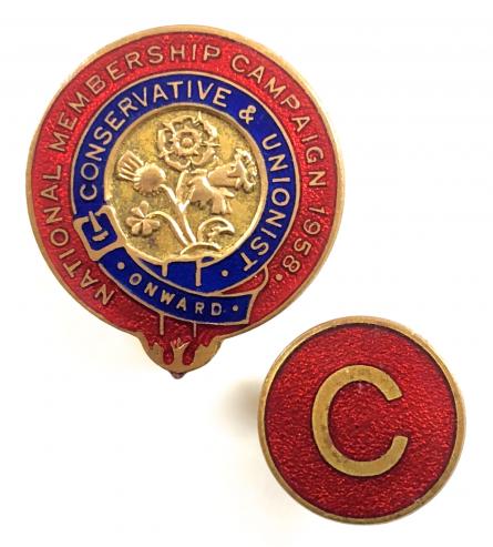 Conservative & Unionist 1958 National Membership Campaign badge