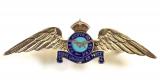 Royal Canadian Air Force silver and enamel RCAF pilot's wing pin badge
