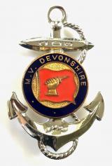 MV Devonshire Bibby line ships anchor pin badge