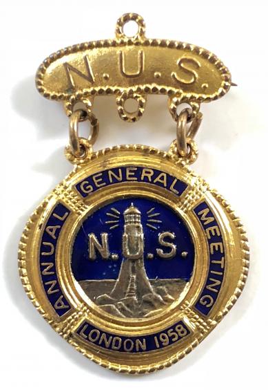 National Union of Seamen NUS Annual General Meeting London 1958 Badge