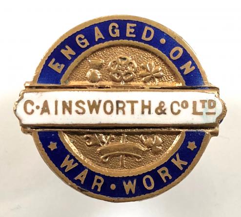 WW1 C.Ainsworth & Co Ltd engaged on war work badge