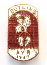 Butlins 1947 Ayr holiday camp Scottish dancing thistle man badge