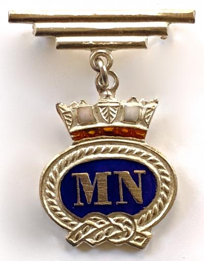 WW2 Merchant Navy silver & enamel sweetheart brooch