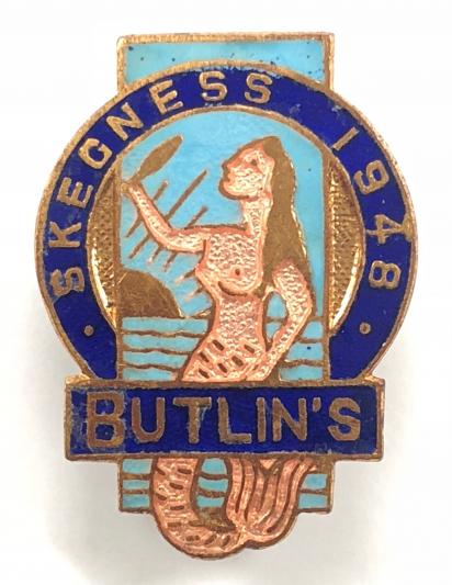 Butlins 1948 Skegness holiday camp pink mermaid badge
