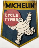 Michelin Man Cycle Tyres aluminium double-sided shop advertising enamel sign