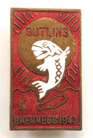 Butlins 1947 Skegness holiday camp leaping fish badge