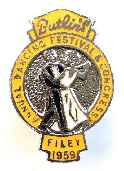 Butlins 1959 Filey Annual Dancing Festival & Congress badge