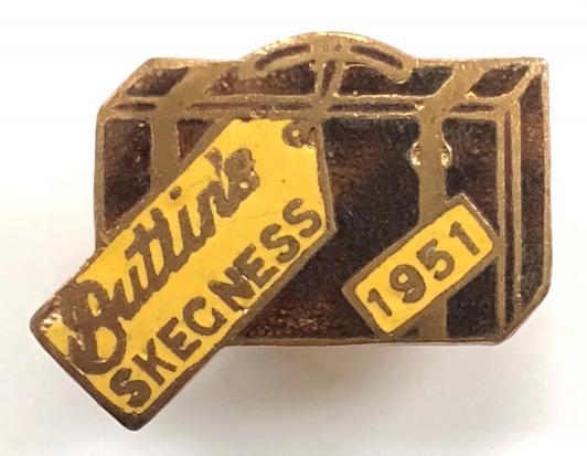 Butlins 1951 Skegness holiday camp suitcase badge