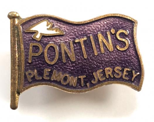 Pontins Plemont Jersey Holiday Village flag badge circa 1960's