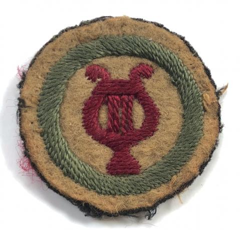 Boy Scouts Musician proficiency khaki felt cloth badge circa 1909 pattern