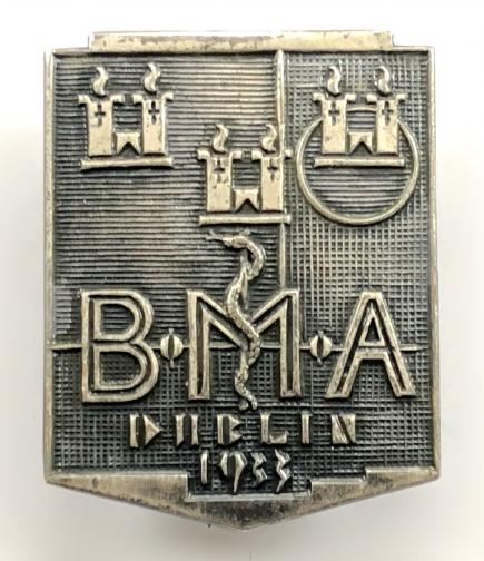 British Medical Association BMA Dublin 1933 annual meeting badge