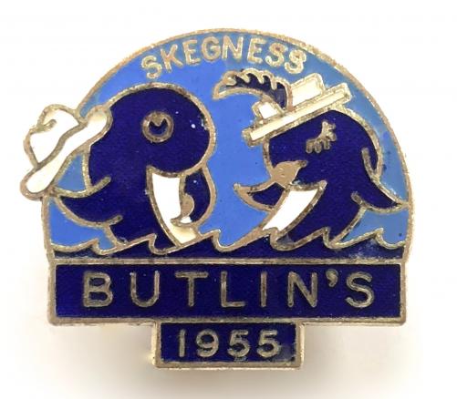 Butlins 1955 Skegness holiday camp two dancing fish badge