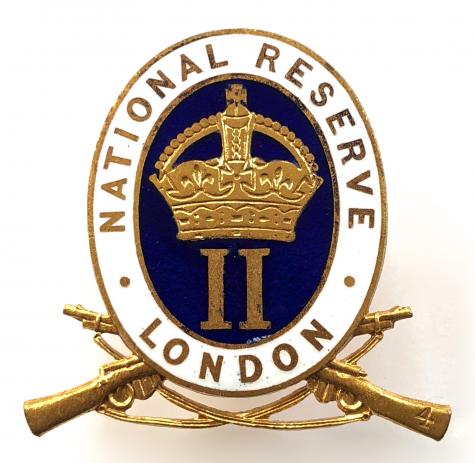 WW1 National Reserve Class II Bethnal Green London home front badge