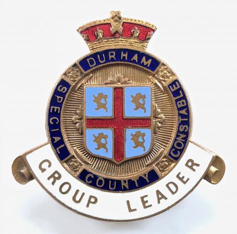 WW1 Durham Special County Constable Group Leader numbered police badge
