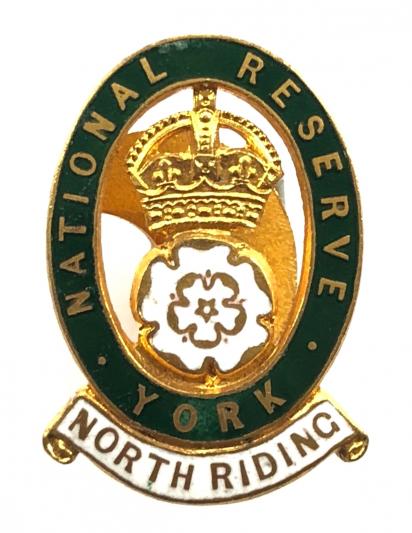WW1 National Reserve North Riding Yorkshire home front badge