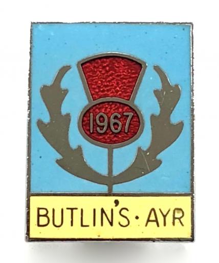 Butlins 1967 Ayr holiday camp Scottish thistle badge