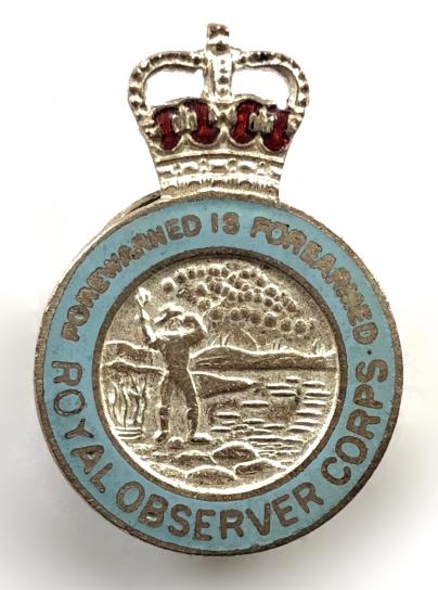 EIIR Royal Observer Corps ROC lapel badge