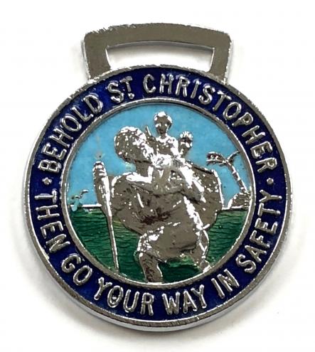 St Christopher motor car keyring fob badge