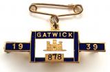 1939 Gatwick Races horse racing badge Sussex Racecourse