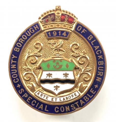 WW1 County Borough of Blackburn 1914 Special Constable Police badge