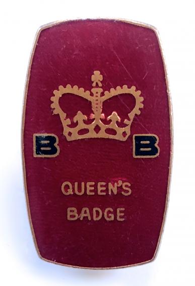Boys Brigade The Queens Badge 1968 to 1984 enamel award