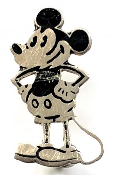 Mickey Mouse cartoon character miniature silver badge by Charles Horner c1930