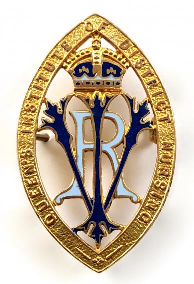 Queens Institute of District Nursing 9 carat gold badge