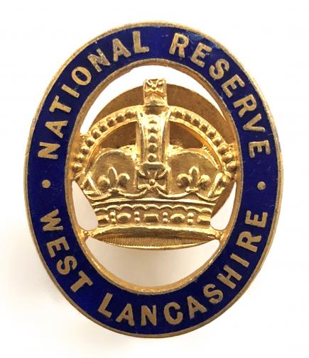 WW1 National Reserve West Lancashire home front badge