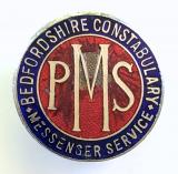 Bedfordshire Constabulary Messenger Service officially numbered PMS badge