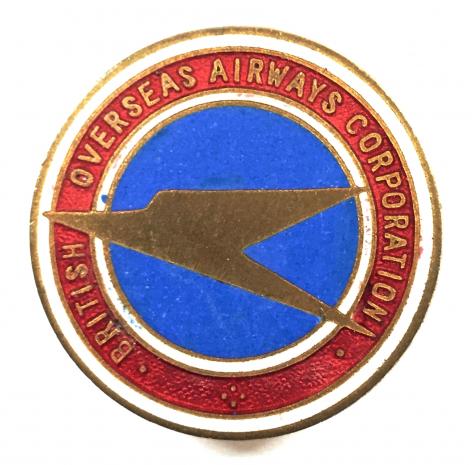British Overseas Airways Corporation ground staff BOAC numbered pin badge