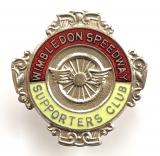 Wimbledon Speedway Supporters Club badge circa 1950's