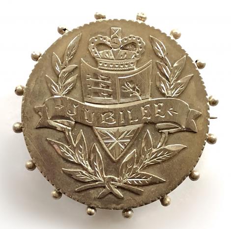 Queen Victoria 1887 Jubilee commemorative silver badge