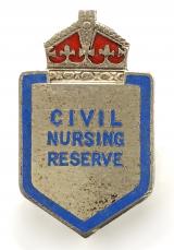 WW2 Civil Nursing Reserve silver nurses badge by Marples & Beasley